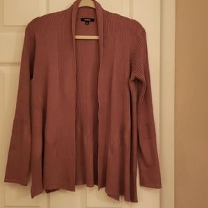 Womans long sleeve open front sweater